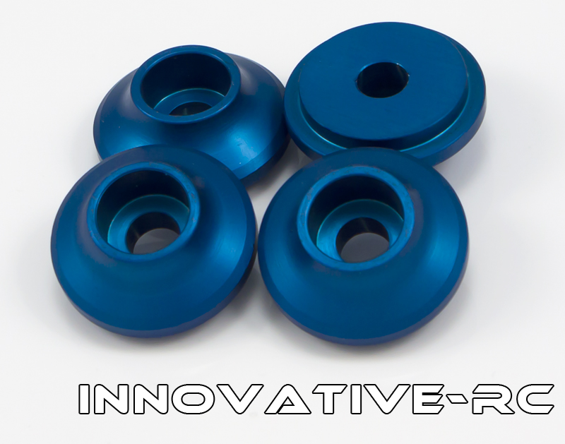 Blue Big Bore shock Spring Retainers - Aluminium